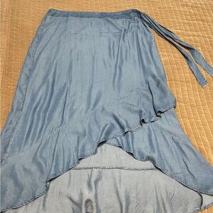 Michael Kors Sky Blue High-Low Skirt